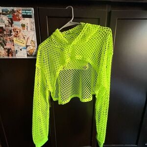 Neon Green Mesh Crop Top